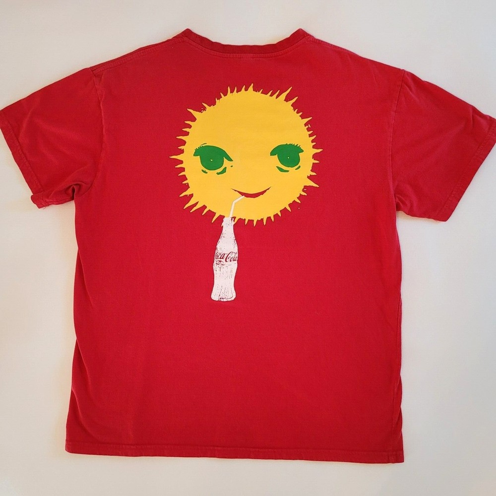 Retro 2014 FIFA‎ Coca Cola Sun Adult Brasil Large Red T Shirt Germany
